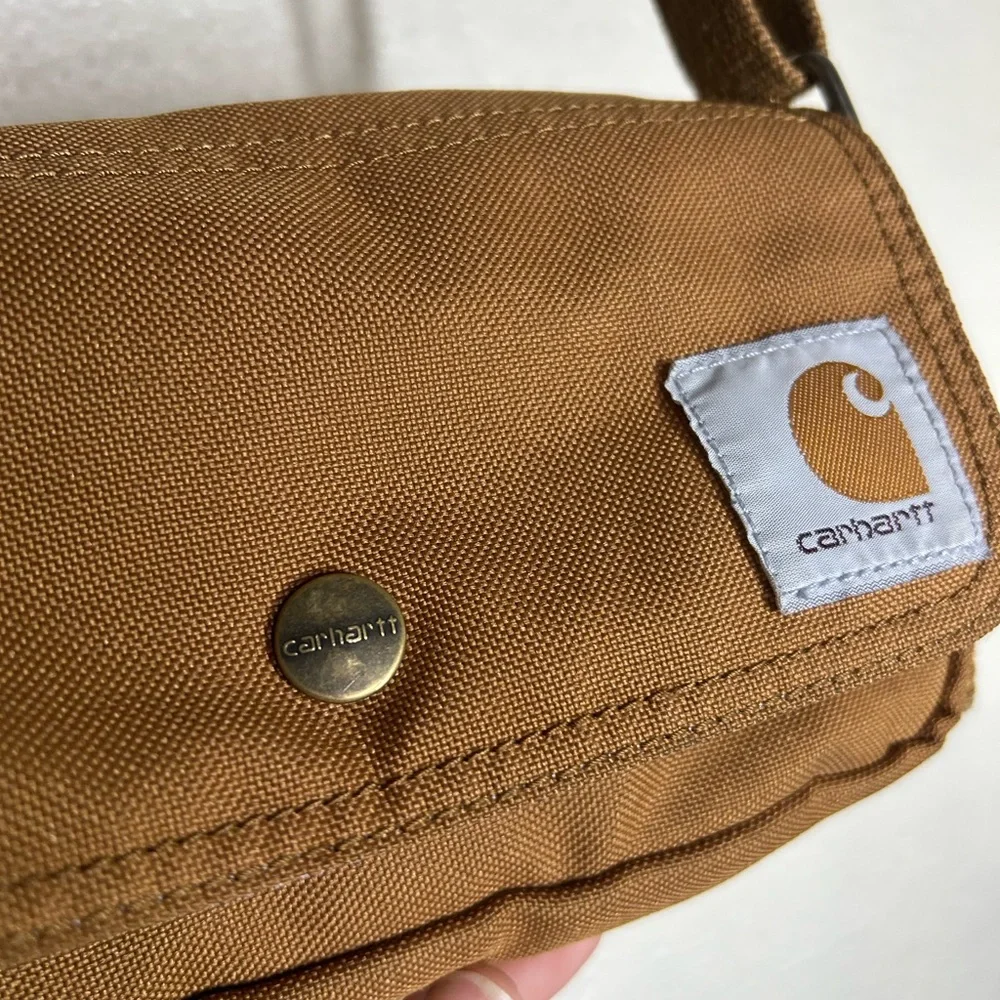 Carhartt Brown Canvas Messenger Crossbody Bag - Picture 2 of 5